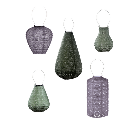 Lumiz Solar Buitenlampionnen Toscana Set - 5 stuks
