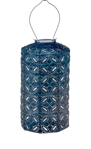 Solar Lampion Mandela Cylinder - Solar tuinverlichting - 18 cm - Petrol