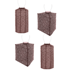 Solar Buitenlampionnen Plum Set 4 Stuks