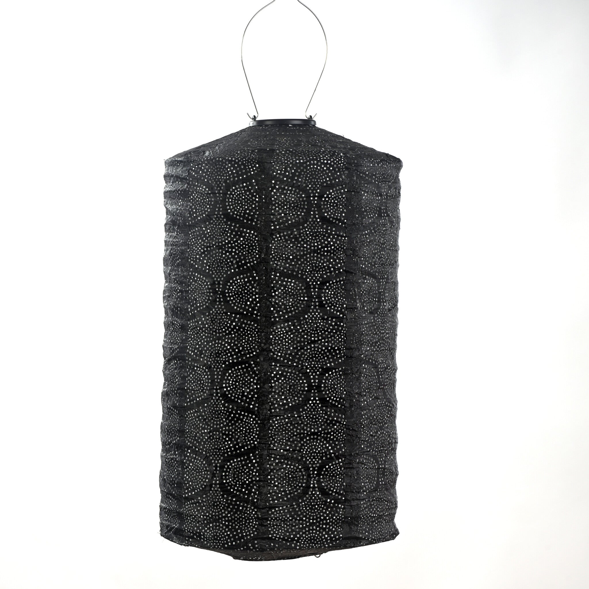 Solar Lampion Tigres Cylinder - 28 cm - Zwart