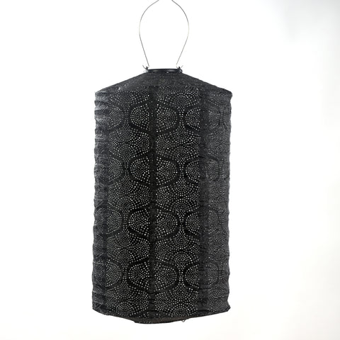 Solar Lampion Tigres Cylinder - 28 cm - Zwart