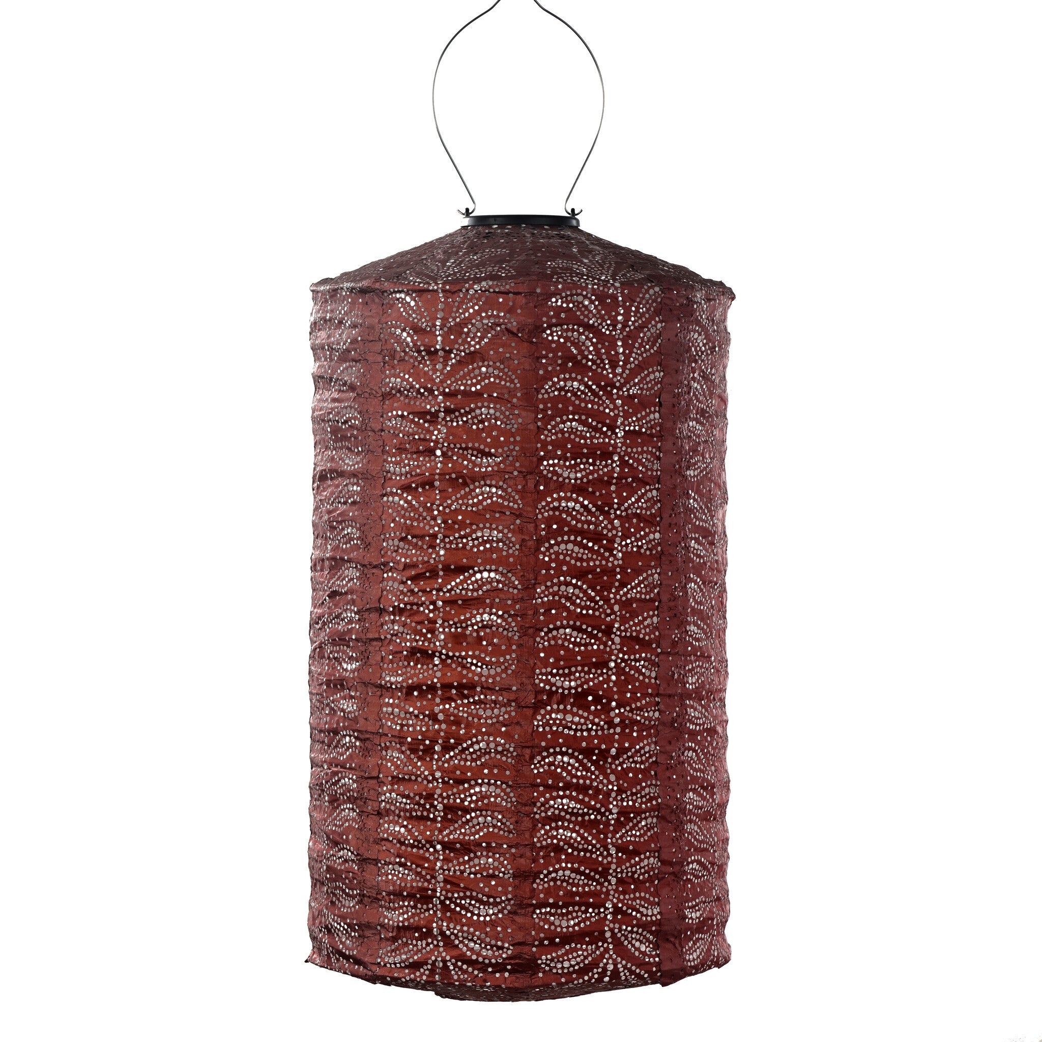 Solar Lampion Folia Cylinder - 28 cm - Koper