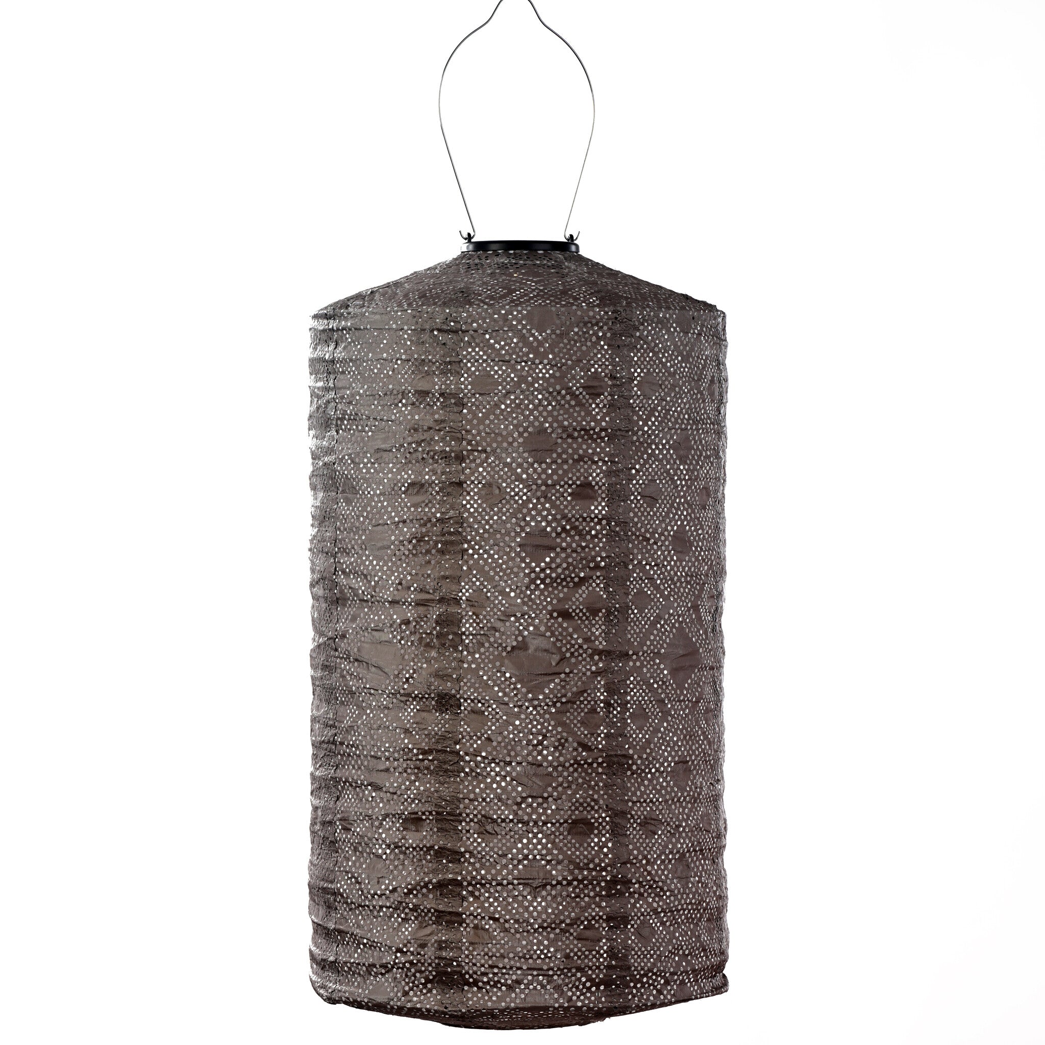 Solar Lampion Mosaic Cylinder - 28 cm - Taupe