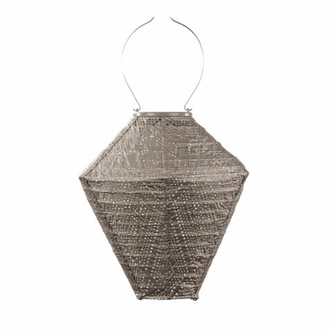 Solar Lampion Ikat Diamond - Solar tuinverlichting - 28 cm - Taupe