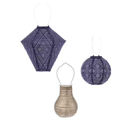 Lumiz Solar Buitenlampionnen Saint-Tropez Set - 3 stuks