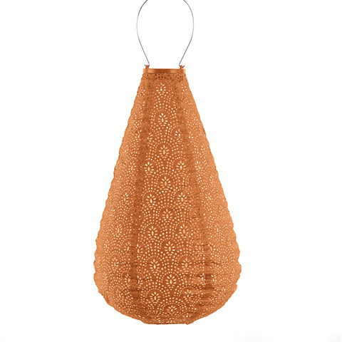 Solar Lampion Fan Drop - 28 cm - Oranje