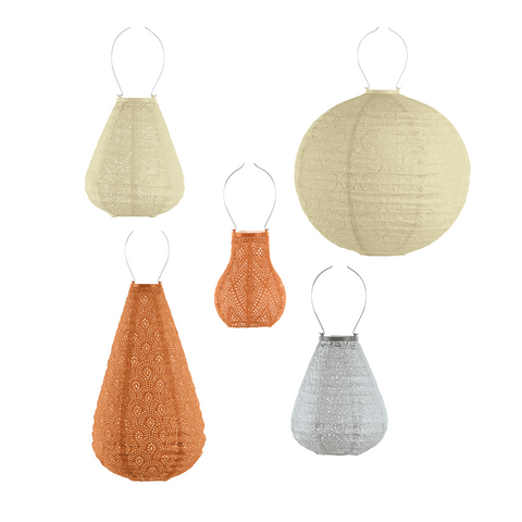 Lumiz Solar Buitenlampionnen Sevilla Set - 5 stuks