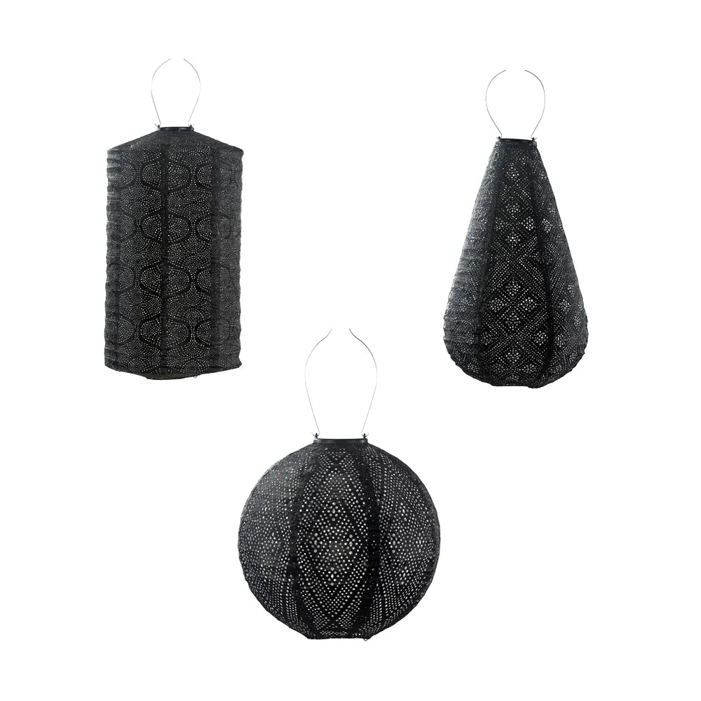 Außenlampe Schwarz Set - 3 Stück