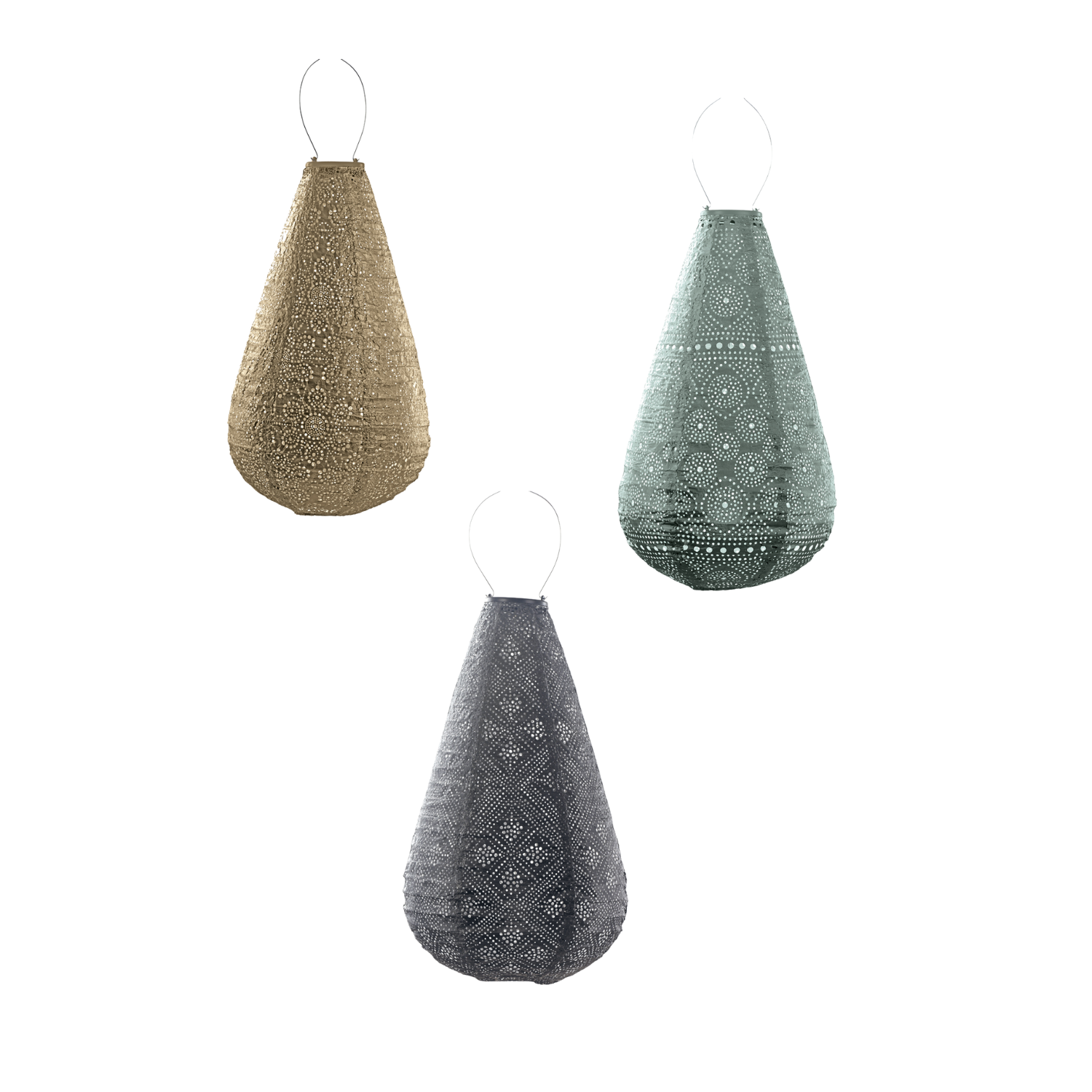 Lumiz Solar Buitenlampionnen Drop Set - 3 stuks