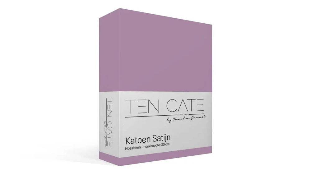 100% Cotton Sateen Fitted Sheet - Purple