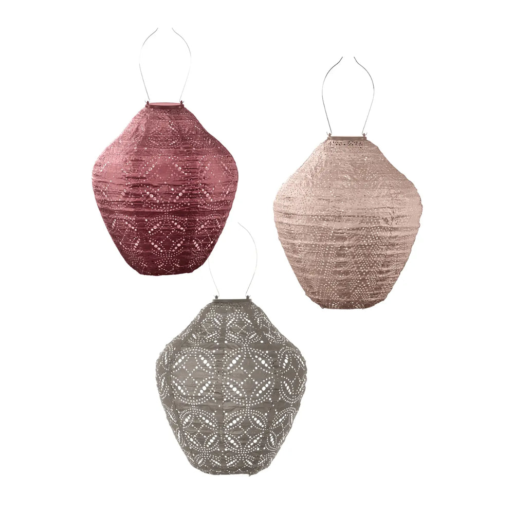 Solar-Gartenlaternen-Glas-Set – 3 Stück
