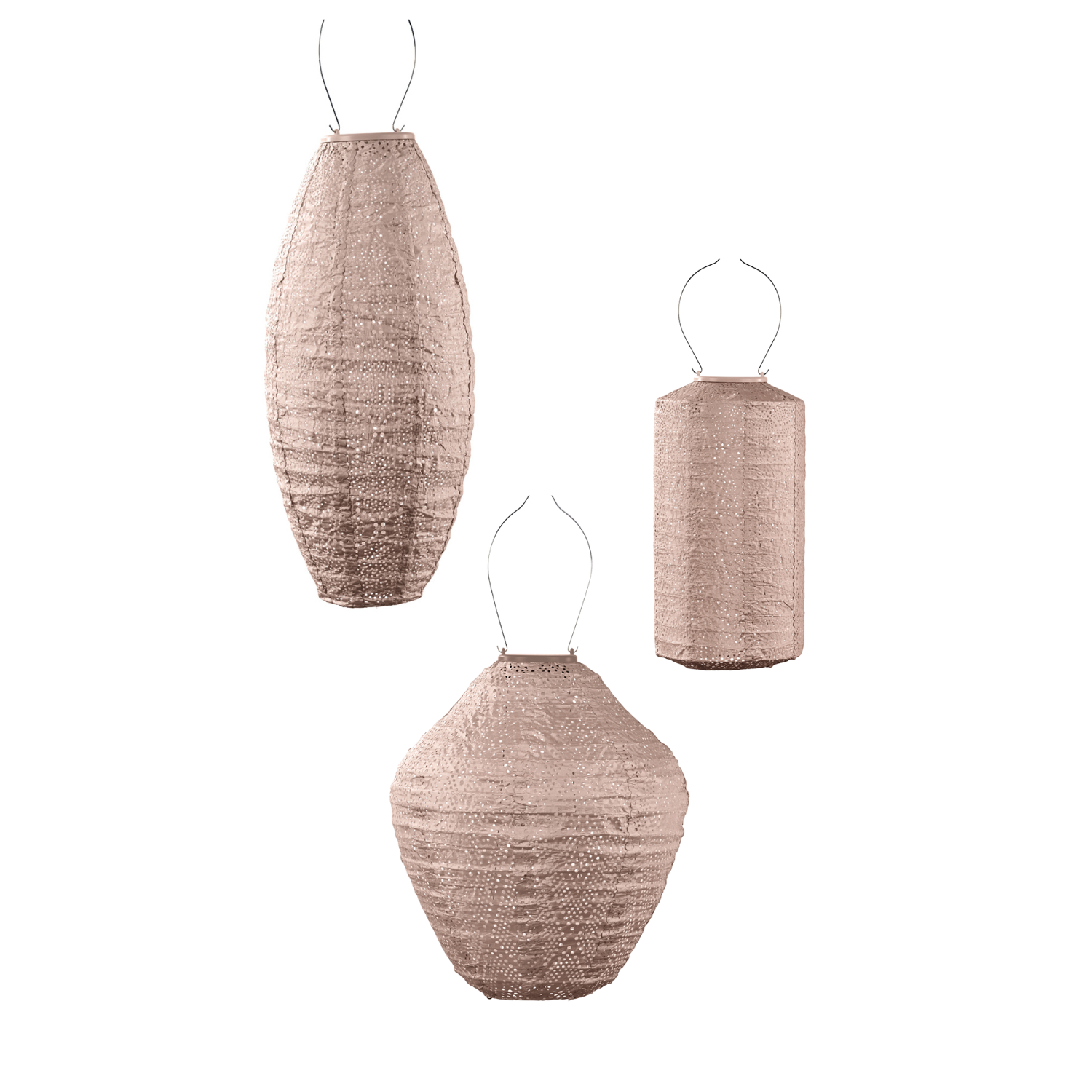 Lumiz Solar Buitenlampionnen Roze Set - 3 stuks