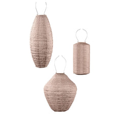 Solar Outdoor Lanterns Pink Set - 3 Pieces