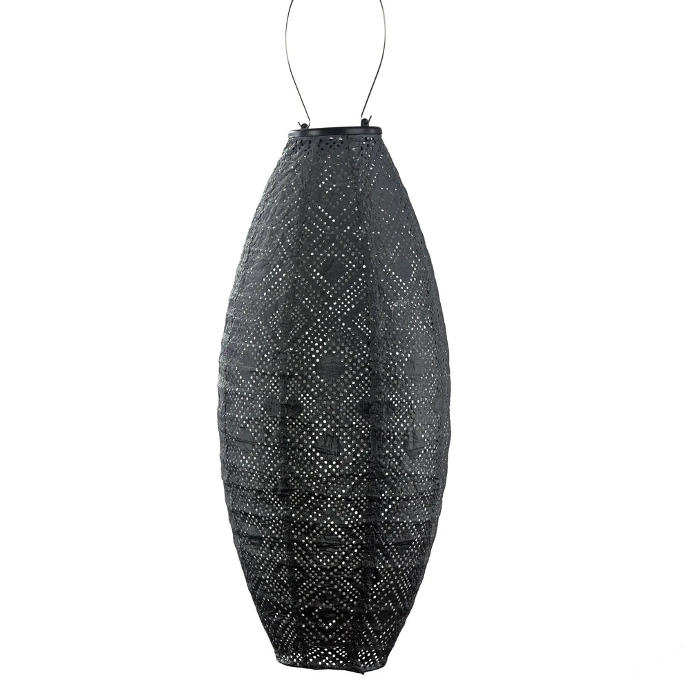 Solar Lampion Mosaik Lang Oval - Dunkelgrau