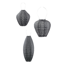 Solar Buitenlampionnen Donker Grijs Set - 3 stuks