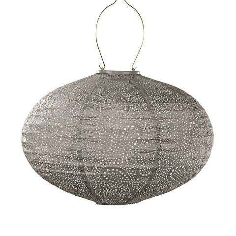 Solar Lampion Paisley Oval - Solar tuinverlichting - 40 cm - Taupe