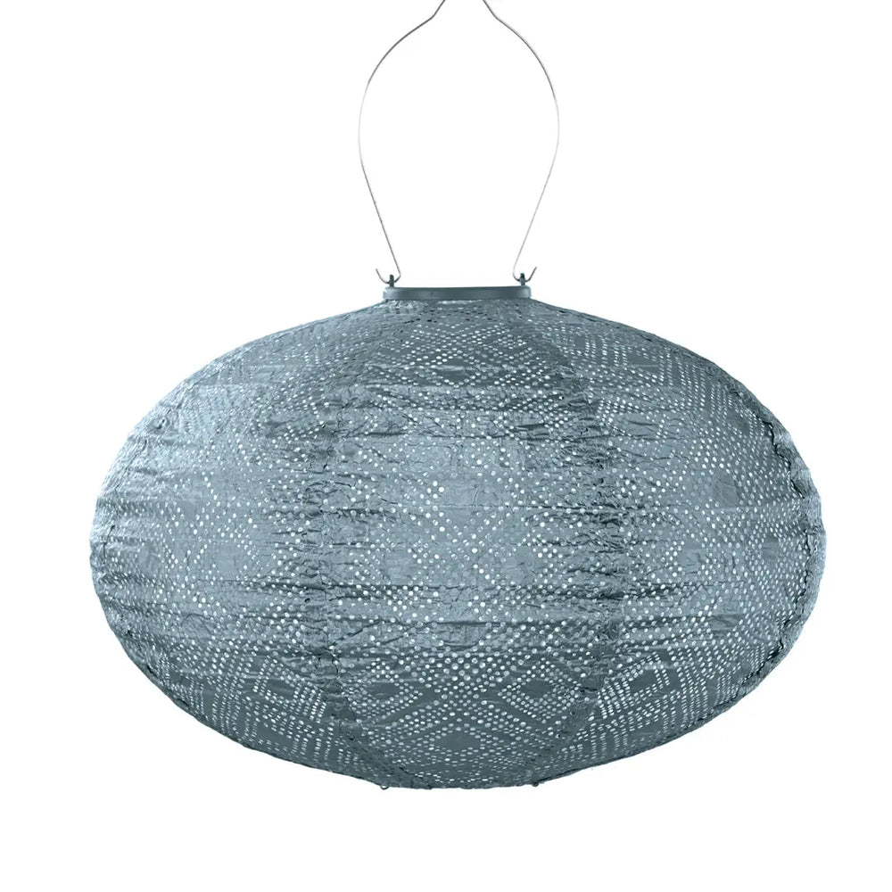 Solar Laterne Mosaik Oval - Grau Blau