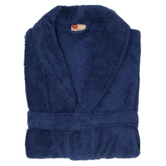 Cotton Bathrobe - Dark blue