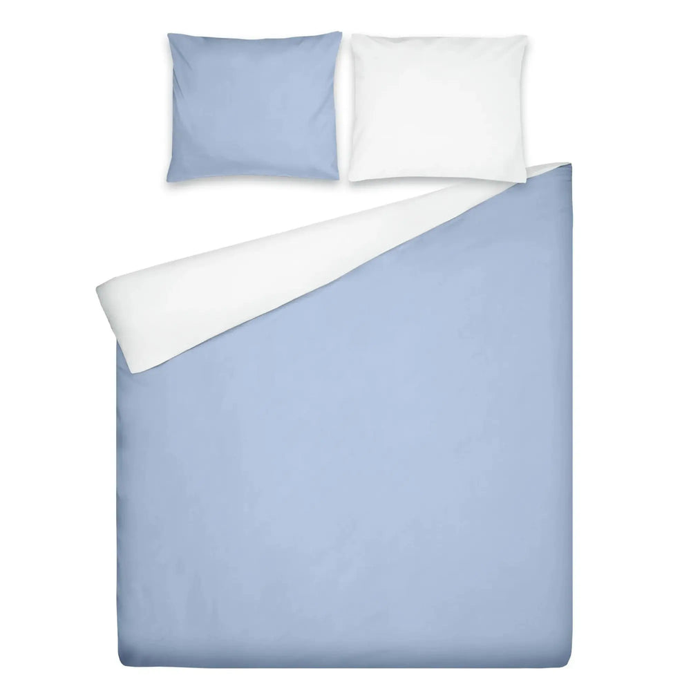 100% Baumwoll-Bettbezug – Almeria Blau Natur