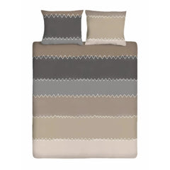 100% Katoenen Dekbedovertrek Zigzag - Taupe