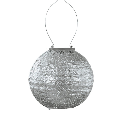 Solar Lampion Topaze Rond - 20 cm - Zilver