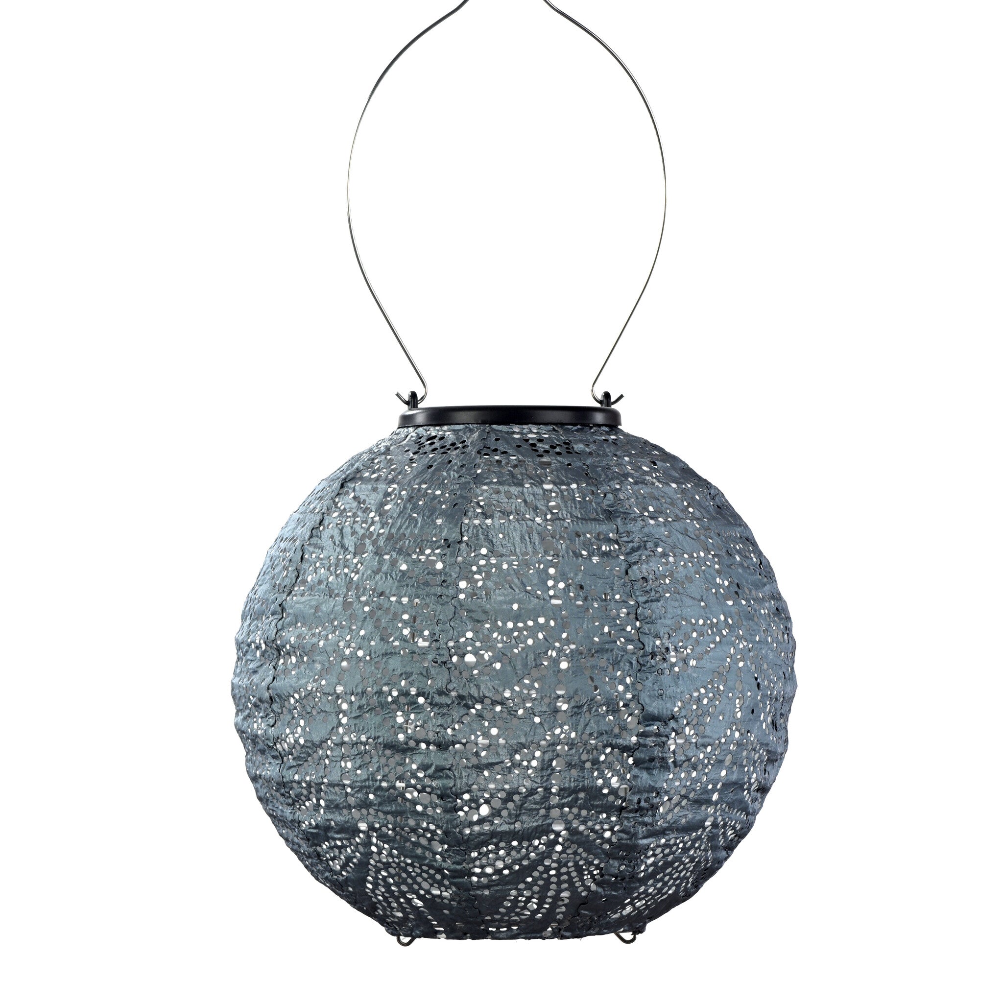 Solar Lampion Folia Rond - 20 cm - Grijs Blauw