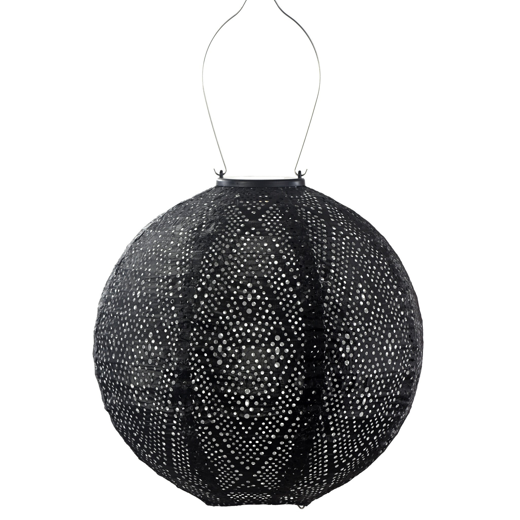 Solar Lampion Ikat Rond - 30 cm - Zwart