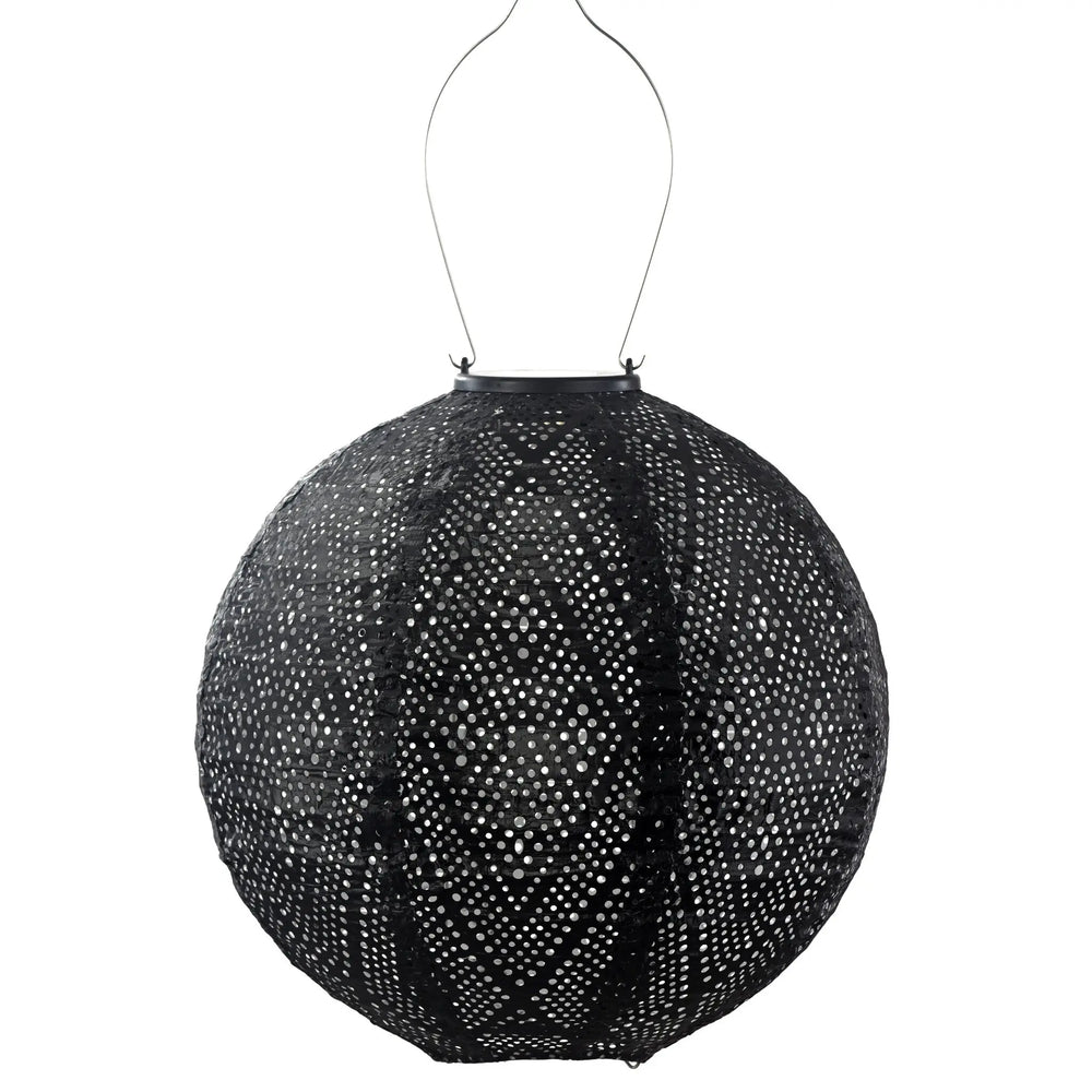Solar Lampion Ikat Rond - Zwart