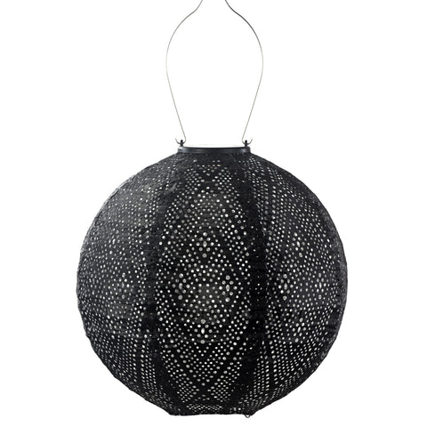 Solar Lampion Ikat Rond - 30 cm - Zwart
