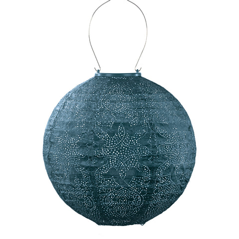 Solar Lampion Marrakesh Rond - Solar tuinverlichting - 30 cm - Petrol