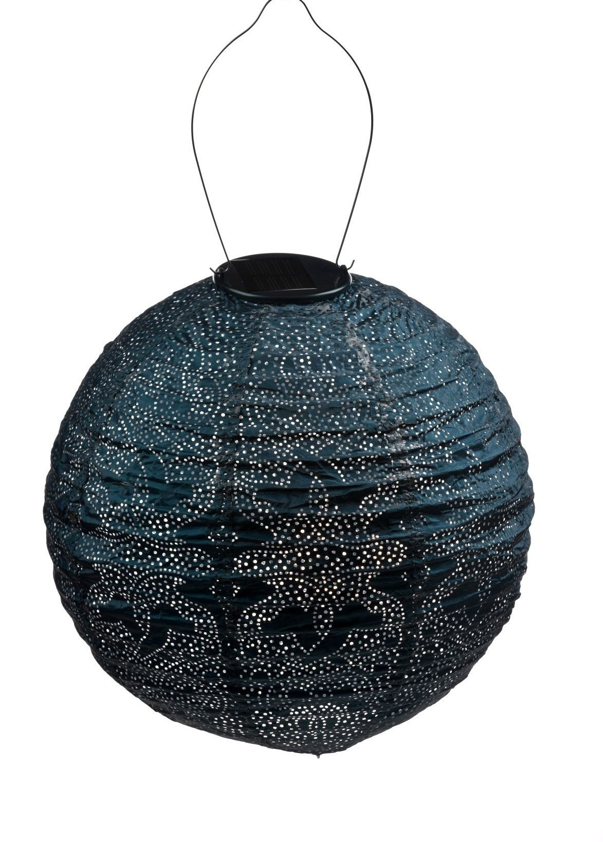 Solar Lampion Marrakesh Rond - Solar tuinverlichting - 30 cm - Petrol