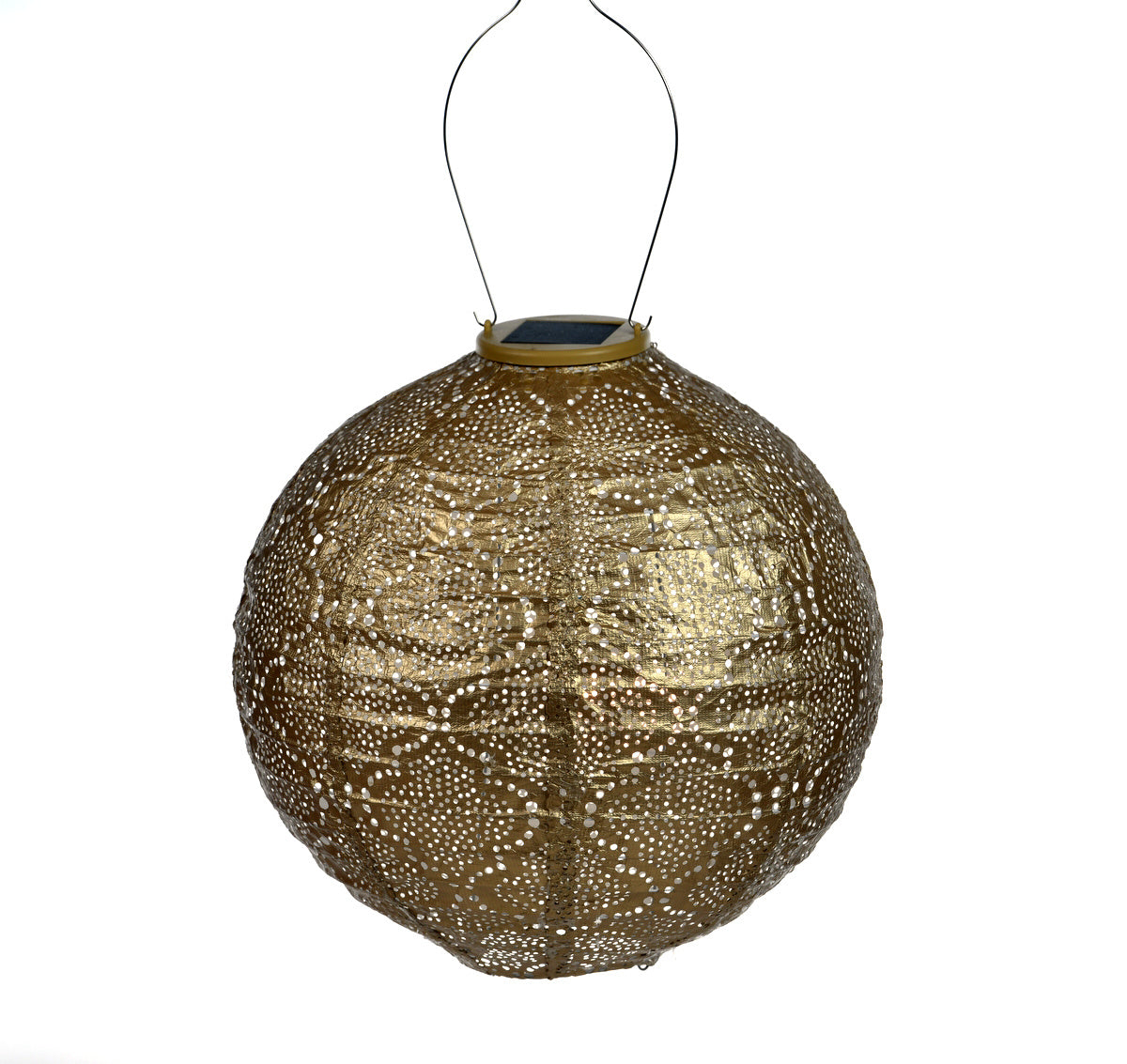 Solar Lampion Bazaar Rond - Solar tuinverlichting - 30 cm - Goud