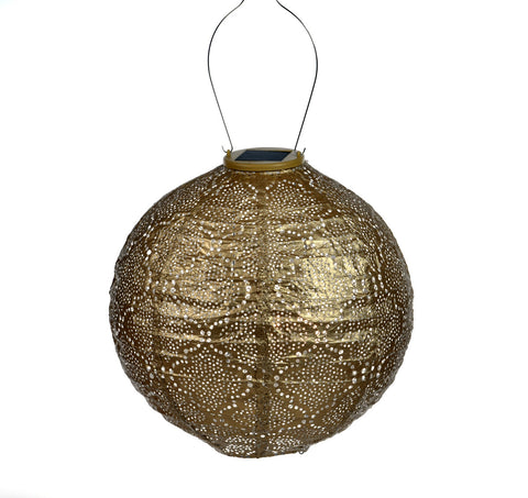 Solar Lampion Bazaar Rond - Solar tuinverlichting - 30 cm - Goud
