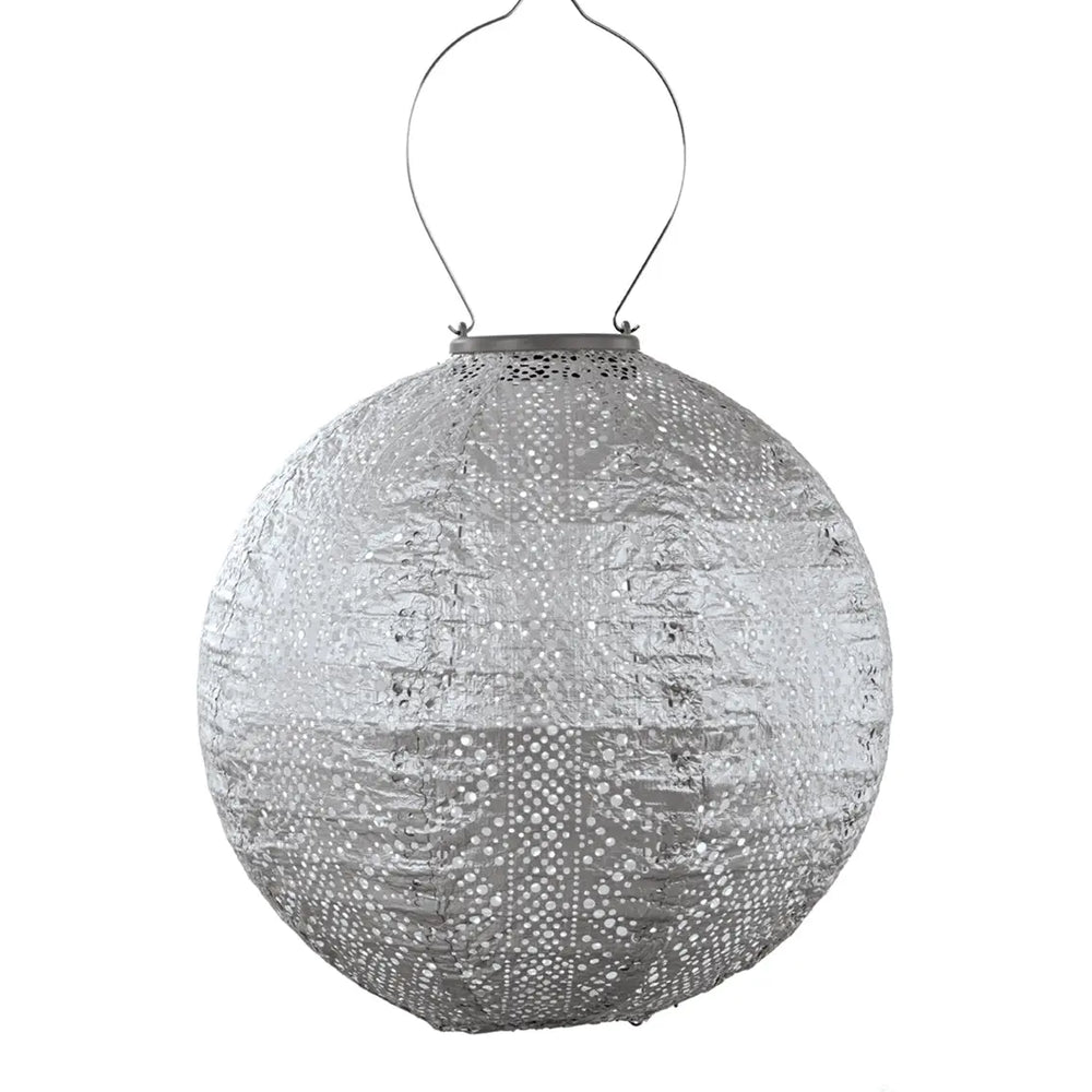 Solar Laterne Spitze Rund - Silber