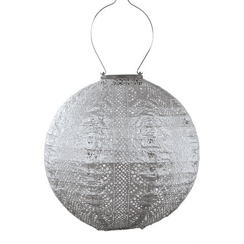 Solar Lampion Lace Rond - 30 cm - Zilver