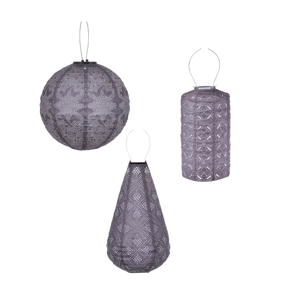 Solar-Außenlaternen Violettes Set – 3 Stück