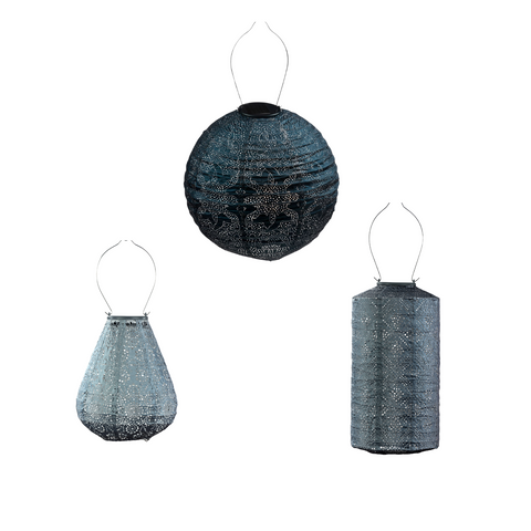 Solar Buitenlamp Blauwe Set - 3 stuks