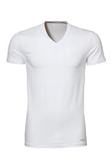 2 pack 100% Katoenen T-Shirt V-Hals - Wit