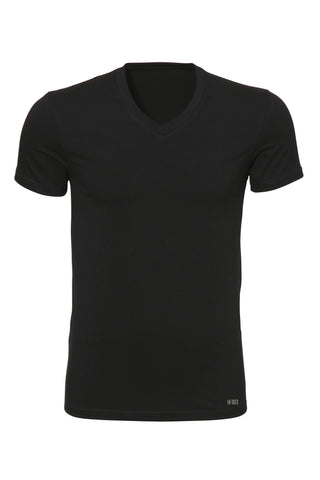 2-pack 100% Katoenen T-Shirt V-Hals - Zwart