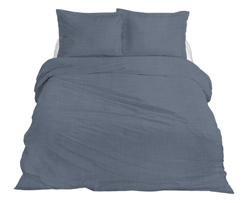 Linnen Dekbedovertrekset Dusty Blue